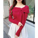 アカ | 12Gリボンオフショルニット | INGNI 