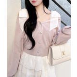 ピンク | 12G肩リボン装飾付ニットCD | INGNI 