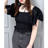 クロ | 【WEB限定】シャーリングオフショルブラウス | INGNI