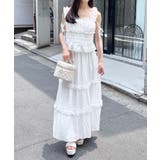 オフホワイト | シアーフリルティアードSK | INGNI