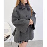 グレー/モク | ファー取り外しケープコート | INGNI