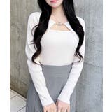 オフホワイト | 12Gビット付デコルテオープンリブニット | INGNI 