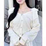 アイボリー | 12G肩リボン装飾付ニットCD | INGNI 