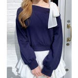 コン | 裏毛肩リボン胸ロゴワンショルTOPs | INGNI 