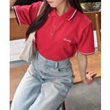 アカ | 胸ロゴクロップドポロシャツ | INGNI