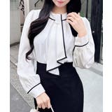 オフホワイト/クロ | パール装飾チェーン付トロミBL | INGNI 