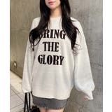 オフホワイト/クロ | 12G3段BIGロゴニット | INGNI