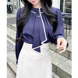 コン/オフホワイト | パール装飾チェーン付トロミBL | INGNI 