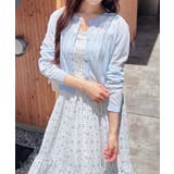 サックス/オフホワイト | 胸ロゴシアーニットCD | INGNI