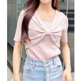 ピンク | 【WEB限定】リボンレイヤード風ニット | INGNI 