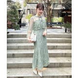 ミントグリーン/A | レースリボンブラウス+キャミワンピースセット | INGNI 