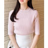 ピンク | 【WEB限定】袖釦5分袖リブニット | INGNI 