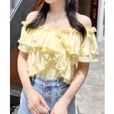 イエロー | 【WEB限定】オフショルフリルトップス | INGNI