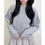 7Gもちもちビジュパール付きケーブルニット | INGNI | 詳細画像6