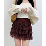 ブラウン | レースフリルミニスカパン | INGNI