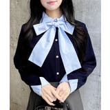 コン/ブルー | 12Gボウタイドッキングニット | INGNI 