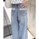 デニム/ライトブルー | バックポケットレースワイドルーズデニム | INGNI 