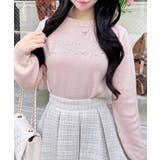 ピンク | パールビジューロゴニット | INGNI 