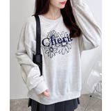 オートミール/コン | フラワーロゴ裏毛トップス | INGNI