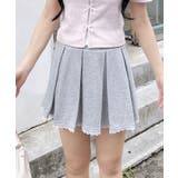 グレー | 裾レースミニ裏毛プリーツスカート | INGNI 