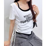 オフホワイト/クロ | サイドドロストレイヤードロゴTOPs | INGNI