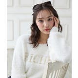 アイボリー | 7Gパールビジューロゴフェザーニット | INGNI 