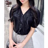 クロ | チュールフリル半袖ニットカーディガン | INGNI