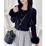 クロ | 袖先ファーニットカーディガン | INGNI