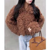 モカ | ステンカラーフロント.ZIPプードルファーブルゾン | INGNI