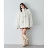 アイボリー | リボン取り外しスタンドボアブルゾン | INGNI