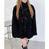 クロ | リボン取り外しスタンドボアブルゾン | INGNI