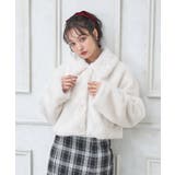 アイボリー | ビジュ釦ステンカラーエコファーBL | INGNI