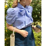 ブルー/ストライプ | TCボウタイ/半袖BL                           | INGNI 