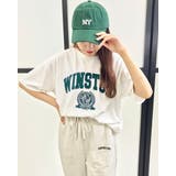 オフホワイト/グリーン | カレッジロゴ半袖Tシャツ | INGNI 