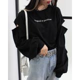 クロ/オフホワイト | ショルダースリットロゴロンT … | INGNI