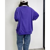 ハーフZIP配色カレッジロゴ裏毛チュニック | INGNI | 詳細画像7