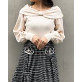 アイボリー | 12G2WAYリボンオフショルニット | INGNI