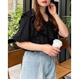 クロ | 【WEB限定】楊柳フリルオフショルブラウス | INGNI