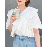 オフホワイト | 【WEB限定】楊柳フリルオフショルブラウス | INGNI