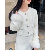 アイボリー | 袖ファーツイードJK | INGNI 