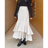 ライトベージュ | バッグレースアップアシメティアードスカート | INGNI