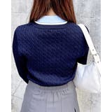 シャツ衿付ケーブルニット | INGNI  | 詳細画像3 