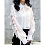 アイボリー | 袖リボンラメシアーショートシャツ | INGNI