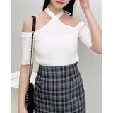 バックリボンホルターネック半袖ニット | INGNI | 詳細画像4