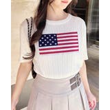 【WEB限定】国旗柄ジャガード半袖ニット | INGNI  | 詳細画像1 