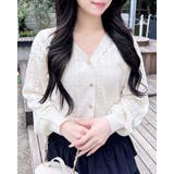 リボン柄パターンメッシュニットカーディガン | INGNI | 詳細画像1