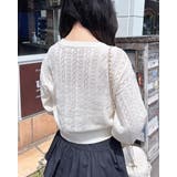 リボン柄パターンメッシュニットカーディガン | INGNI | 詳細画像3