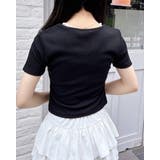 プレート付レイヤード前リボンリブTOPs | INGNI | 詳細画像7