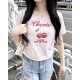 ライトピンク | サイドギャザーレース付チェリーロゴトップス | INGNI