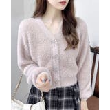 【WEB限定アイテム】Vネックリボン釦フェザーニットカーディガン | INGNI | 詳細画像8